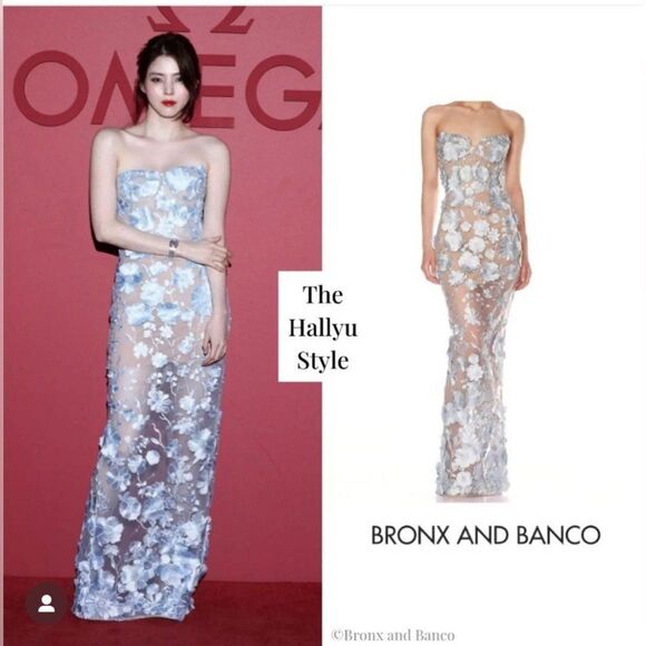 Bronx and Banco Jasmine Powder Blue Strapless Maxi Dress – Size 8 - Picture 2 of 14